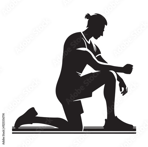 man working out Silhouette vector illustration
