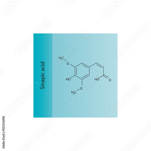 Sinapic acid skeletal structure diagram.hydroxycinnamic acid compound molecule scientific illustration.