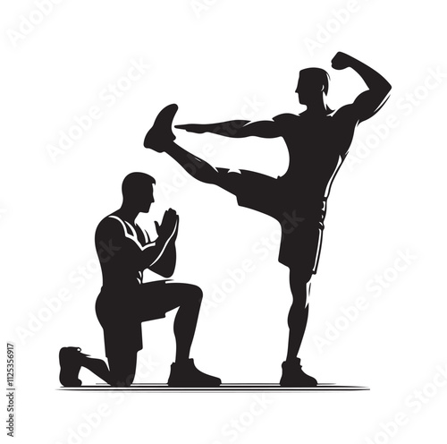 man working out Silhouette vector illustration