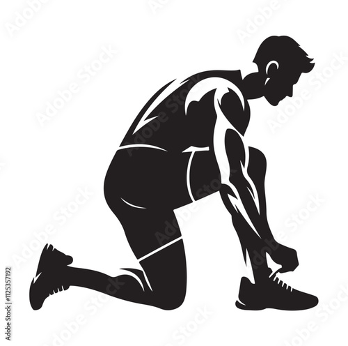man working out Silhouette vector illustration
