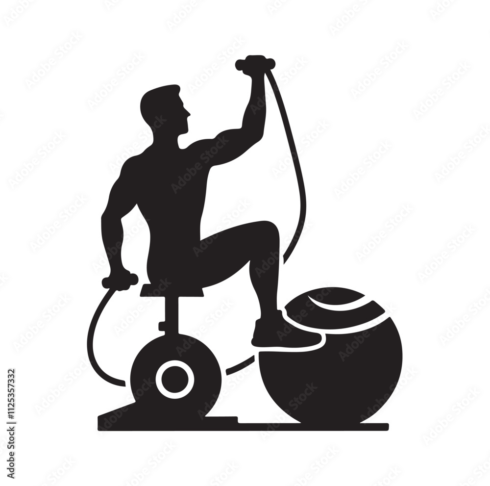 man working out Silhouette vector illustration man working out Silhouette vector illustration