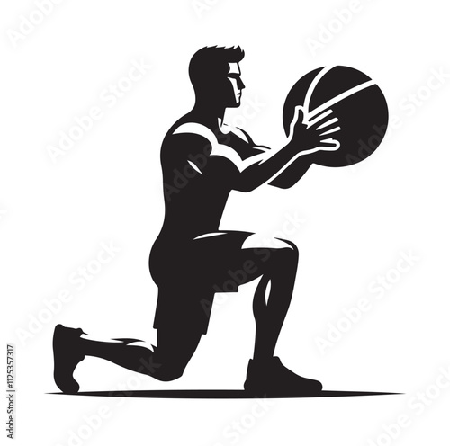 man working out Silhouette vector illustration