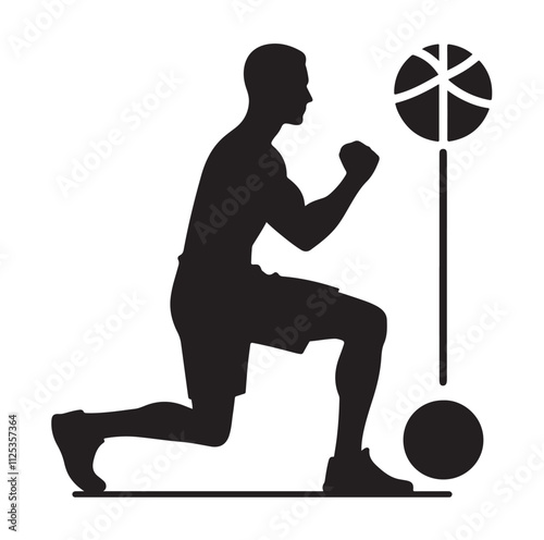 man working out Silhouette vector illustration