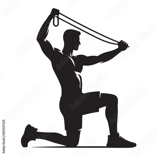 man working out Silhouette vector illustration
