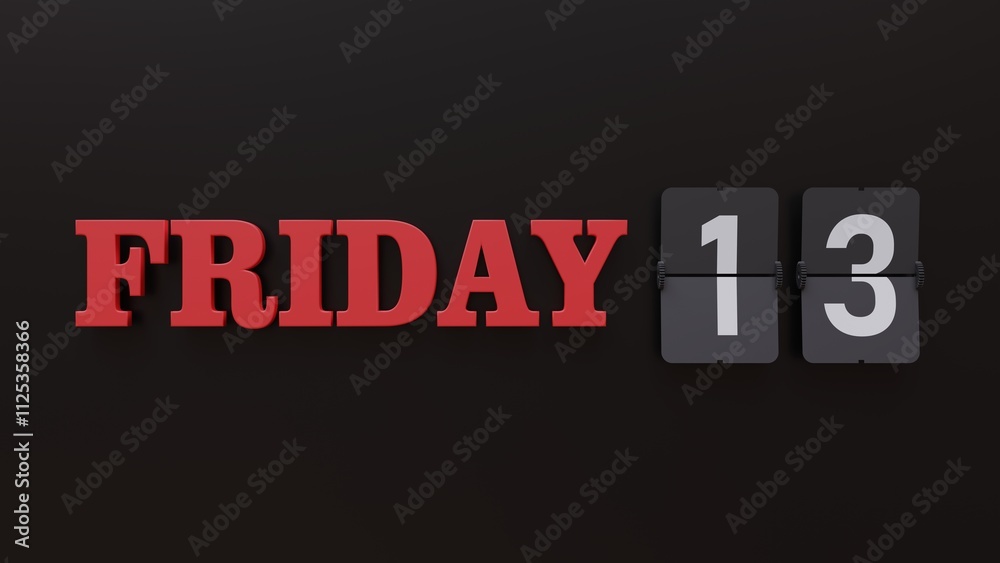 Friday the 13th and cat eyes on black background. Bad luck date superstition Friday the 13th and cat eyes on black background. Bad luck date superstition