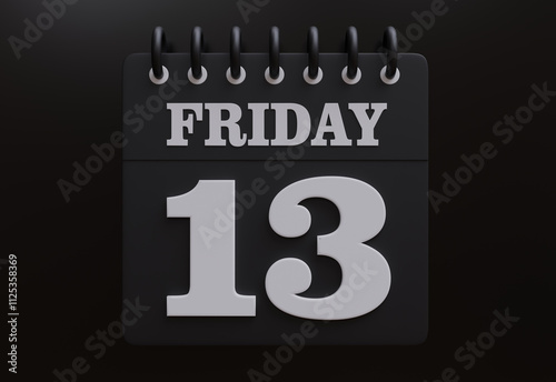 Fotografie Friday the 13th calendar day. Bad luck date superstition
