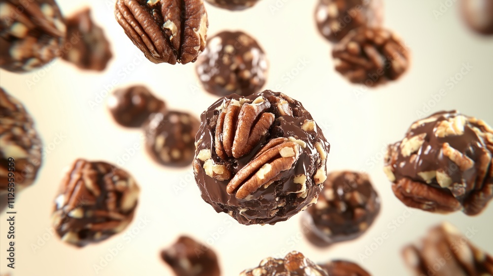 Close up of a chocolate nutty ball Close up of a chocolate nutty ball