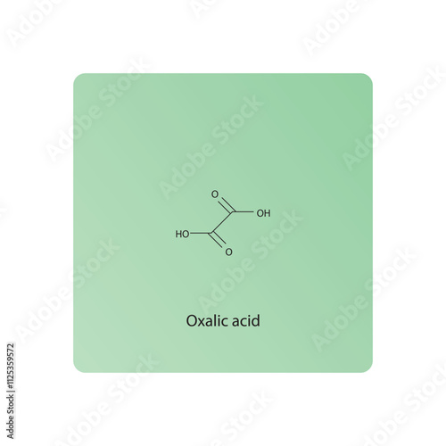 Oxalic acid skeletal structure diagram.aliphatic acid compound molecule scientific illustration.