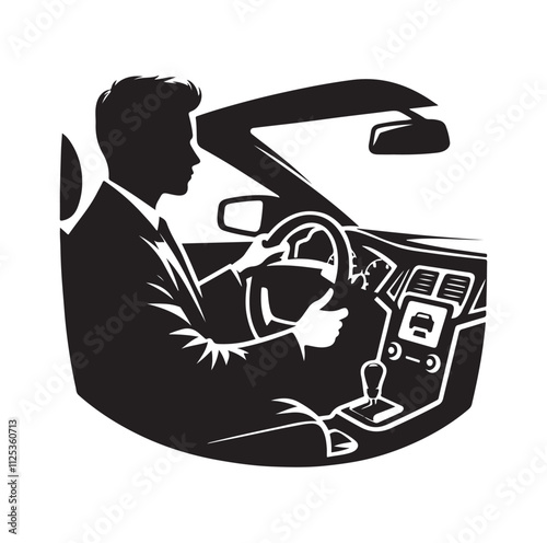 car Driver silhouette vector illustration