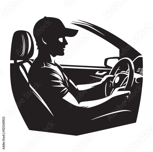 car Driver silhouette vector illustration