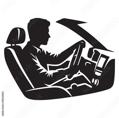 car Driver silhouette vector illustration