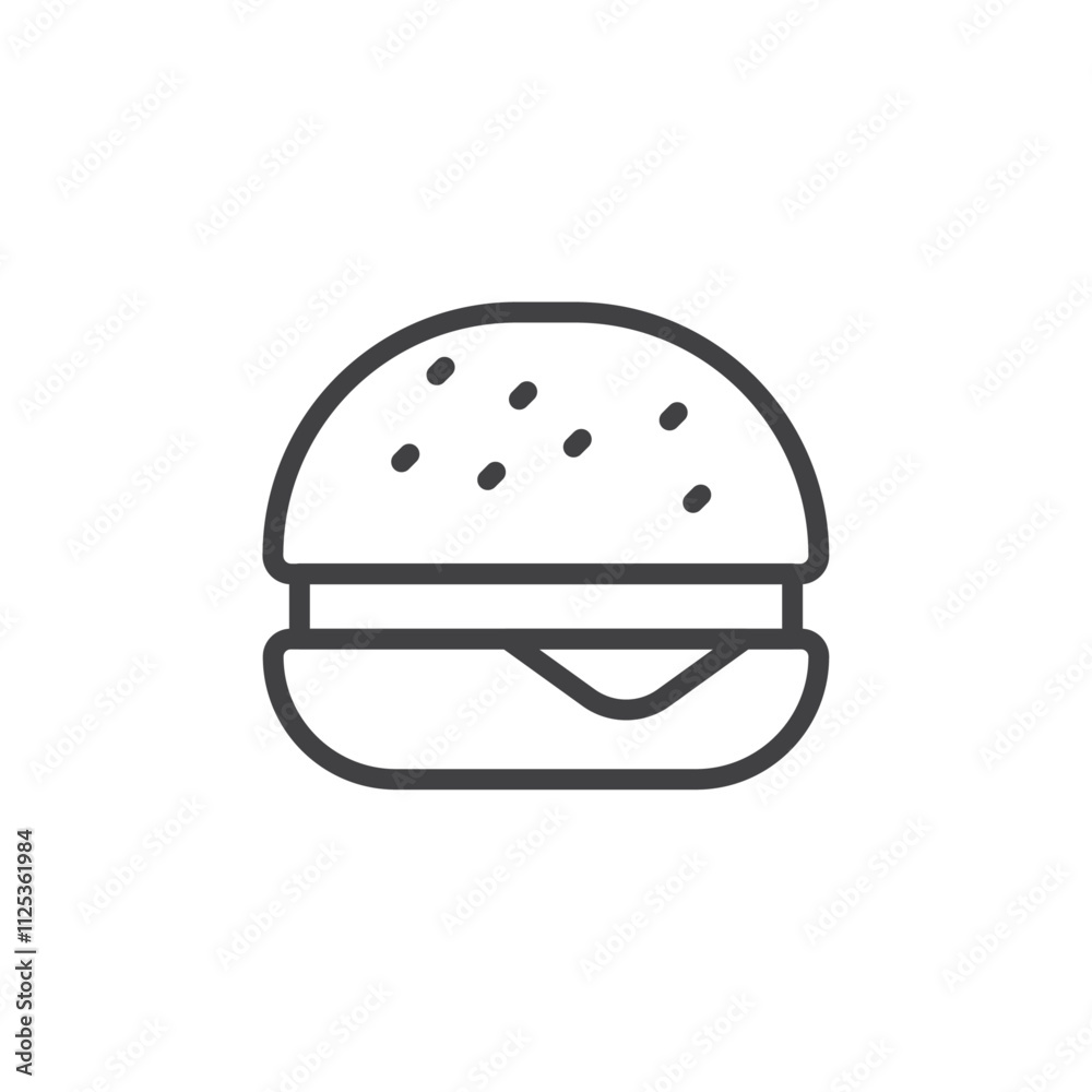 Burger icon Simple outline vector logo Burger icon Simple outline vector logo