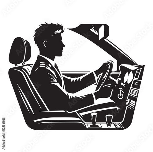 car Driver silhouette vector illustration