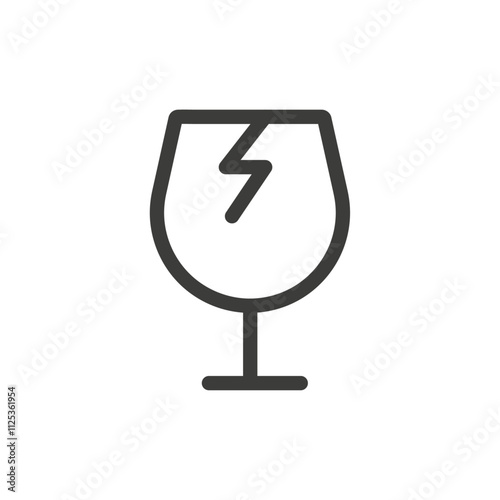 Broken fragile icon Simple outline vector logo