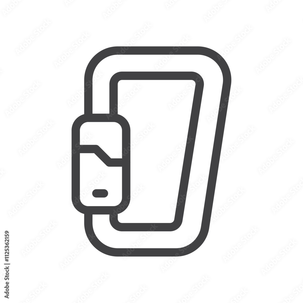 Carabiner icon Simple outline vector logo Carabiner icon Simple outline vector logo