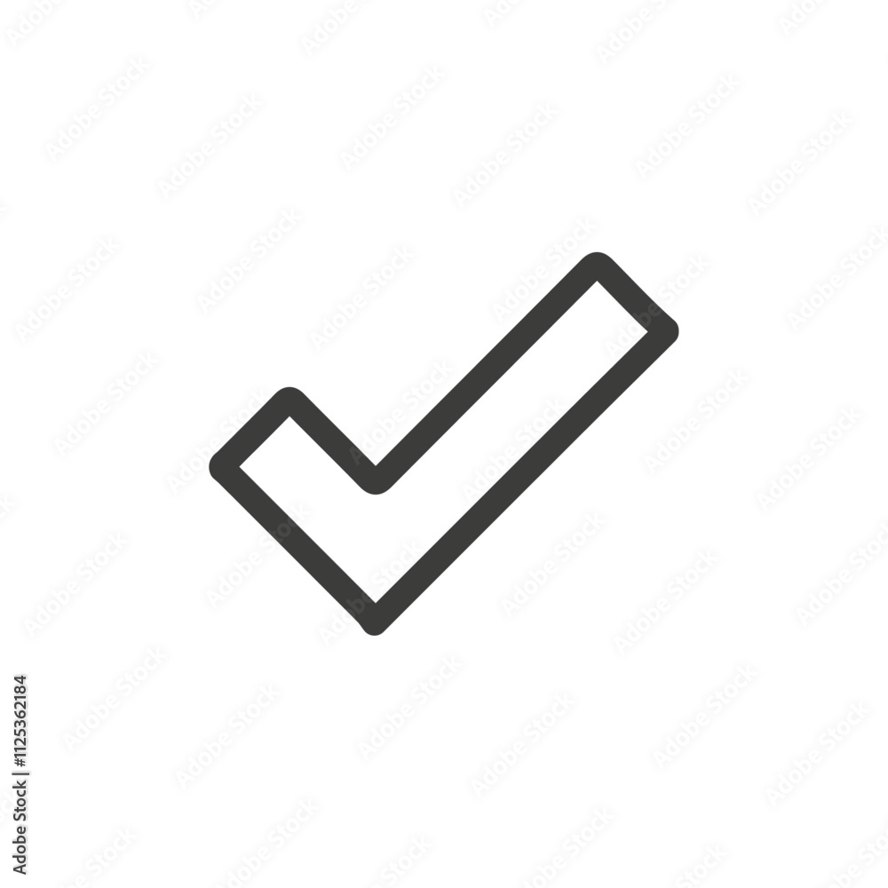 Check mark icon Simple outline vector logo