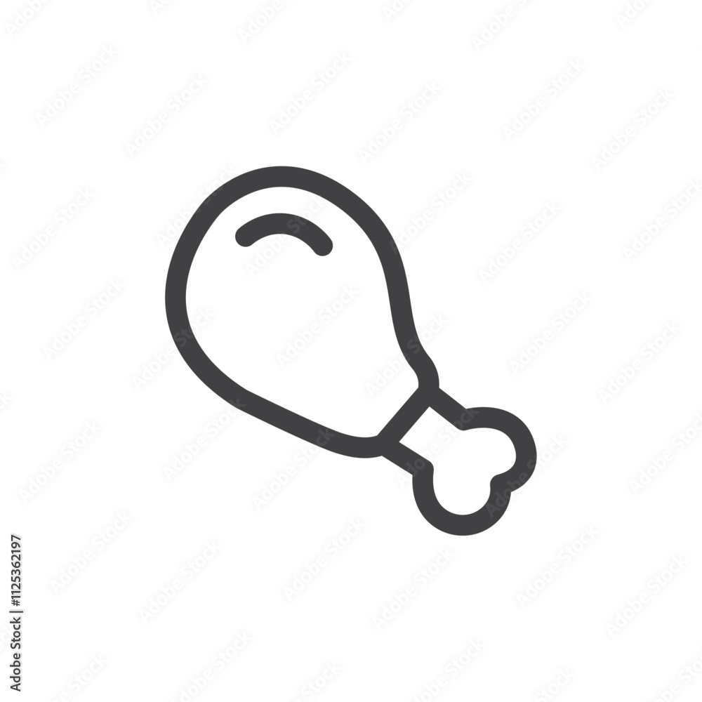 Chicken drumstick icon Simple outline vector logo Chicken drumstick icon Simple outline vector logo