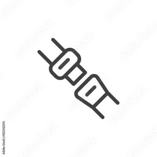Car seat belt icon Simple outline vector logo