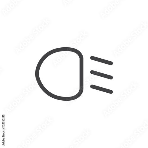 Car light icon Simple outline vector logo