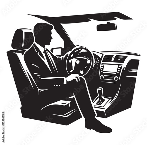 car Driver silhouette vector illustration