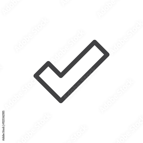 Checkmark icon Simple outline vector logo