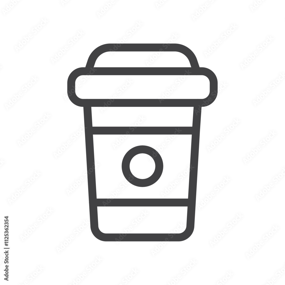 Coffee cup icon Simple outline vector logo Coffee cup icon Simple outline vector logo