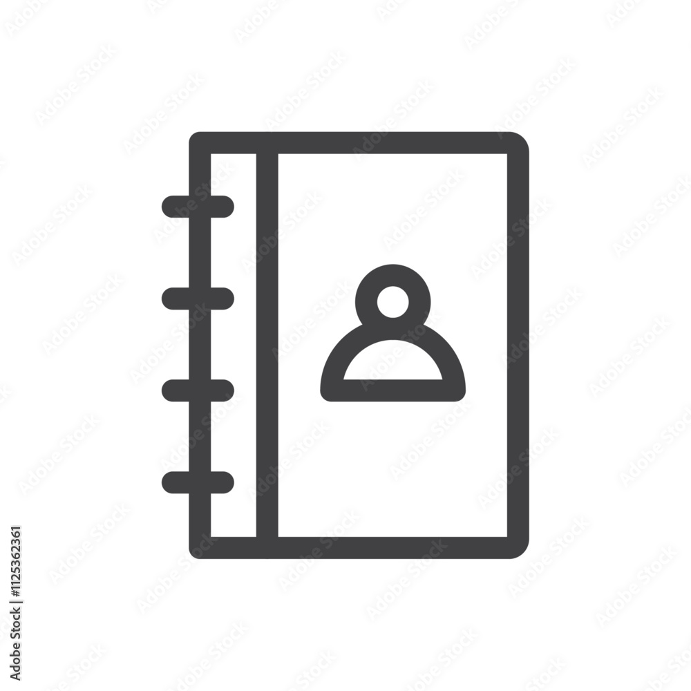 Contact note icon Simple outline vector logo Contact note icon Simple outline vector logo