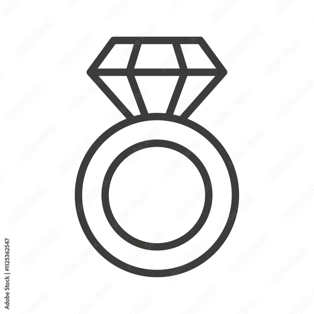 Diamond ring icon Simple outline vector logo Diamond ring icon Simple outline vector logo