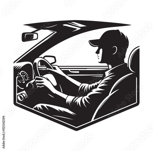 car Driver silhouette vector illustration