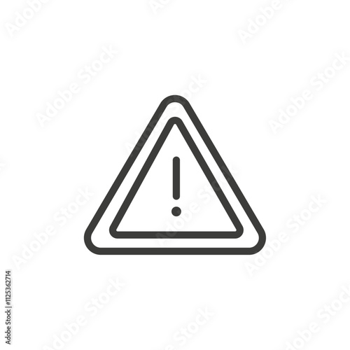 Exclamation danger sign icon Simple outline vector logo