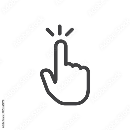 Hand click icon Simple outline vector logo