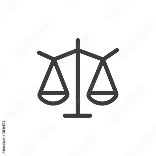 Law scale icon Simple outline vector logo