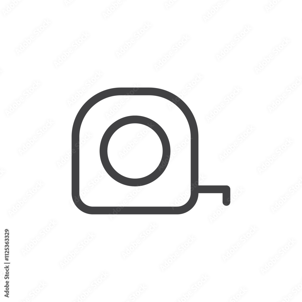 Measure tape icon Simple outline vector logo Measure tape icon Simple outline vector logo