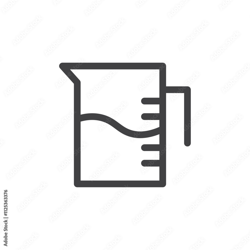 Measuring cup icon Simple outline vector logo Measuring cup icon Simple outline vector logo