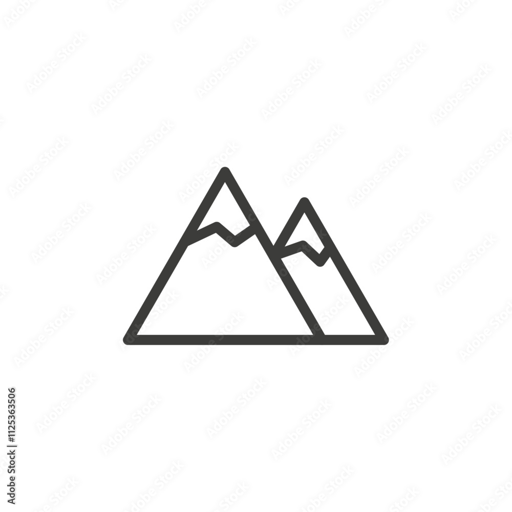 Mountains icon Simple outline vector logo Mountains icon Simple outline vector logo