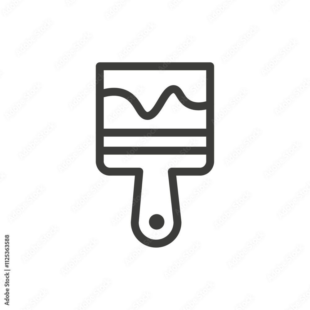 paint brush icon Simple outline vector logo paint brush icon Simple outline vector logo