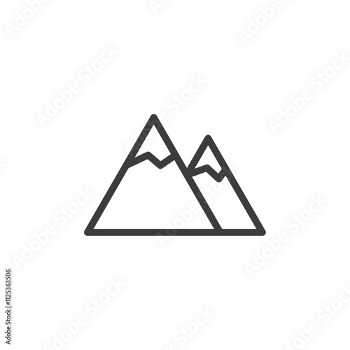 Mountains icon Simple outline vector logo