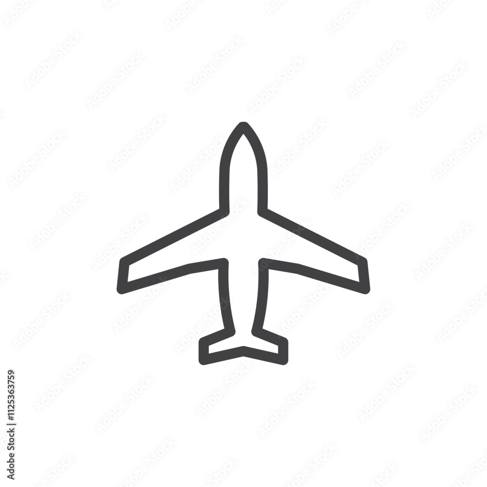Plane icon Simple outline vector logo Plane icon Simple outline vector logo
