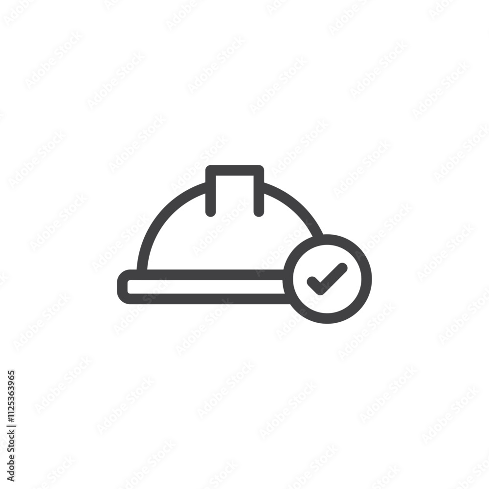 Obraz premium Safety Verified icon Simple outline vector logo