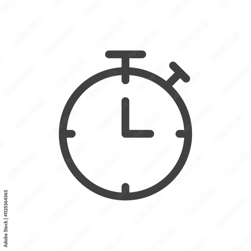 Stopwatch icon Simple outline vector logo Stopwatch icon Simple outline vector logo