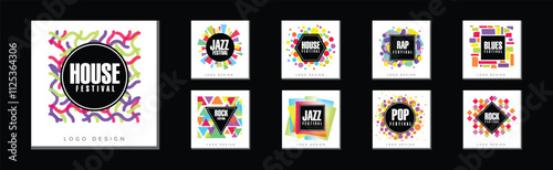 Rap and Rock Music Festival Logo Design Vector Set