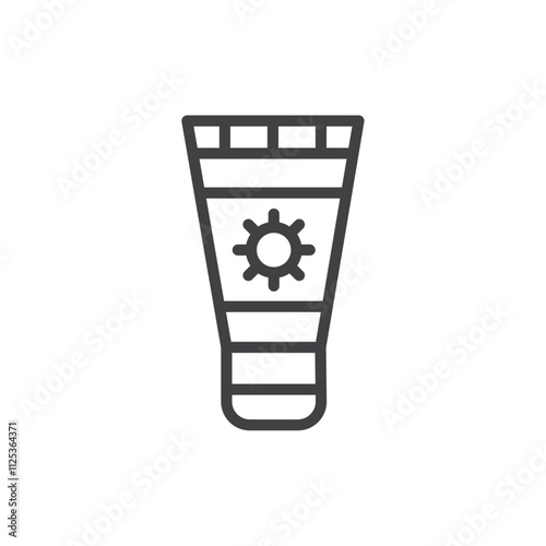 Sun cream icon Simple outline vector logo