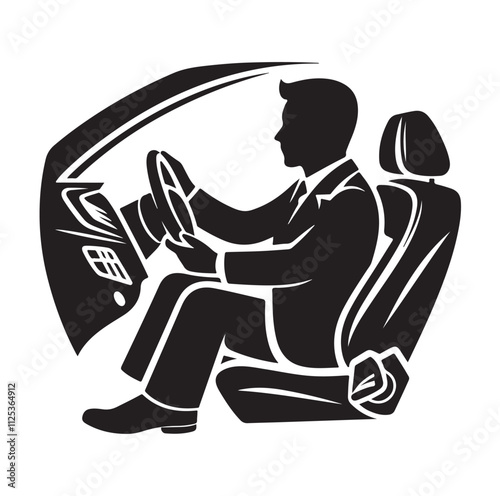 car Driver silhouette vector illustration