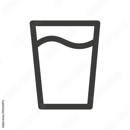 Water glasses icon Simple outline vector logo