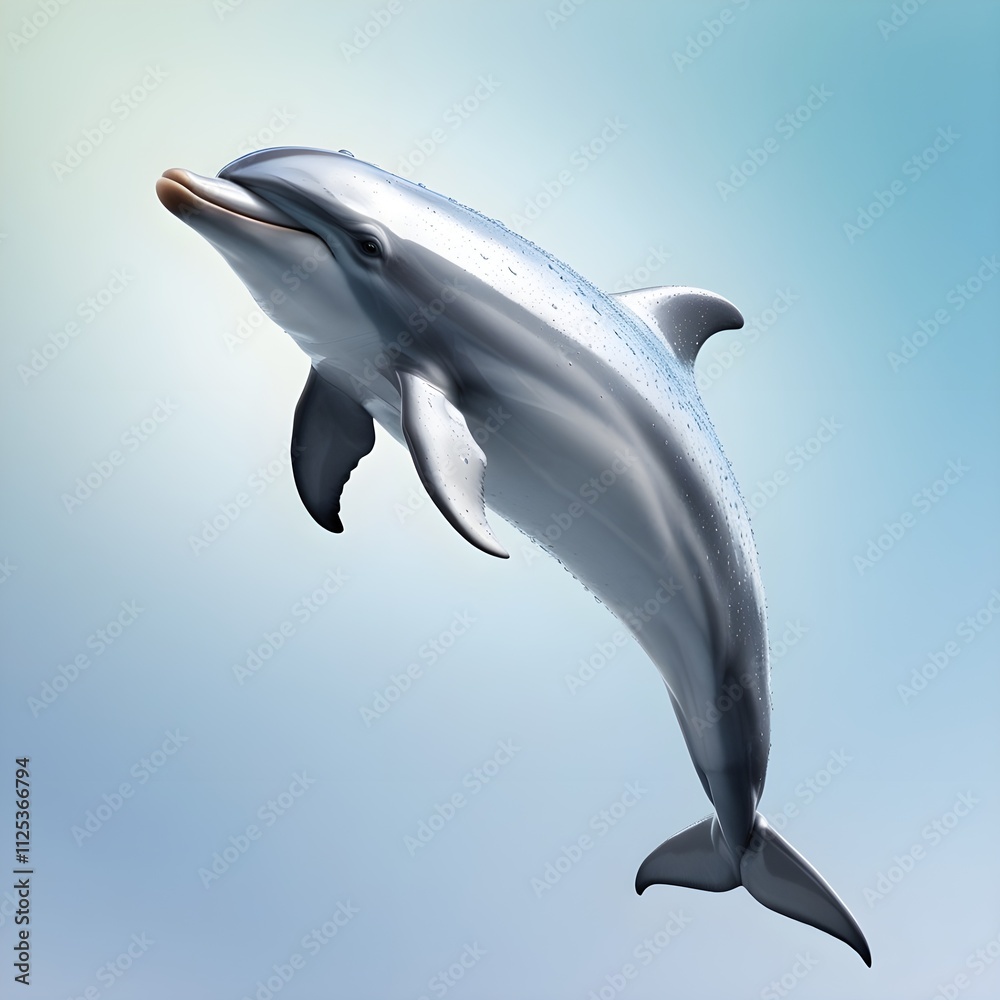 Obraz premium A sleek shiny dolphin its body glistening