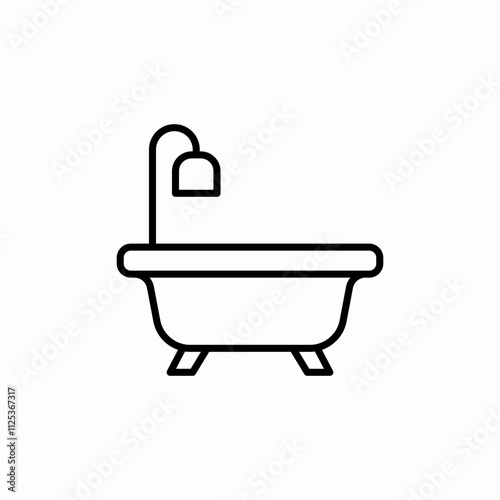 bathtub bathroom icon sign vector