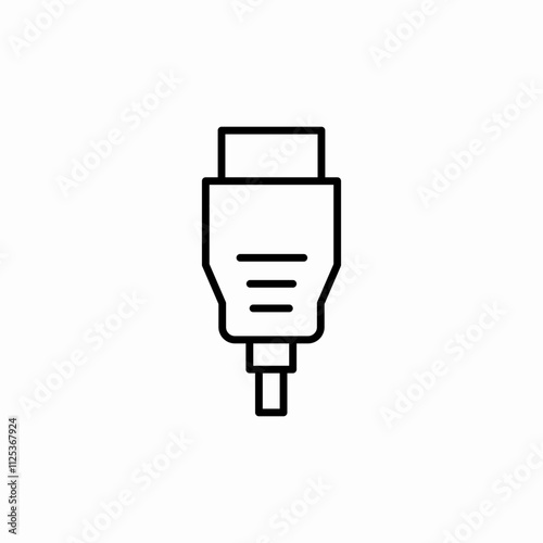 hdmi plug icon sign vector