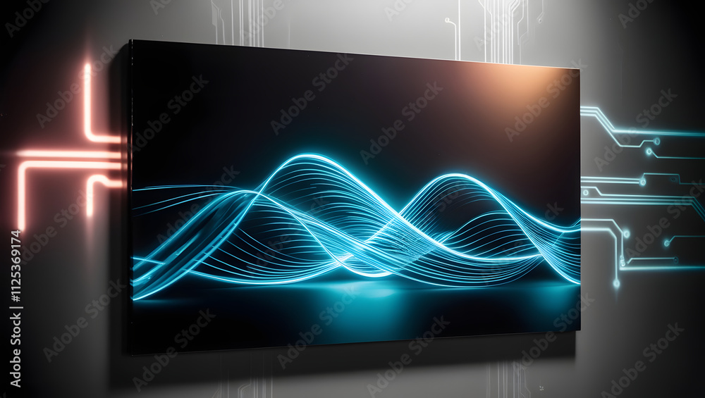 Abstract Teal Waves Canvas Art Abstract Teal Waves Canvas Art