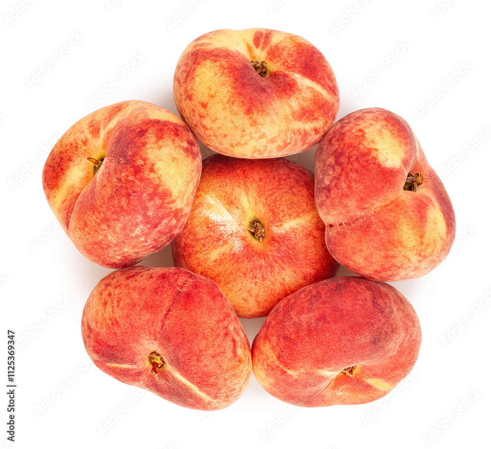 flat peach path isolated on white top view flat peach path isolated on white top view