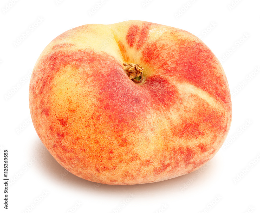 flat peach path isolated on white flat peach path isolated on white